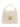 1960s Style Gold Oval Buckle Handbag - Cream