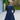 Retro Fit & Flare Polka Dot Dress - Blue