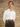 1940s Style Spearpoint Collar Shirt with French Cuff - Ivory