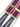 Red & Blue Stripe Button Suspenders with Blue Leather Loops
