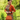Mid shot of model in 1950s sunset orange cardigan styled with matching handbag and hat