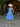 1950s Style Sweetheart Polka Dot Dance Dress - Blue